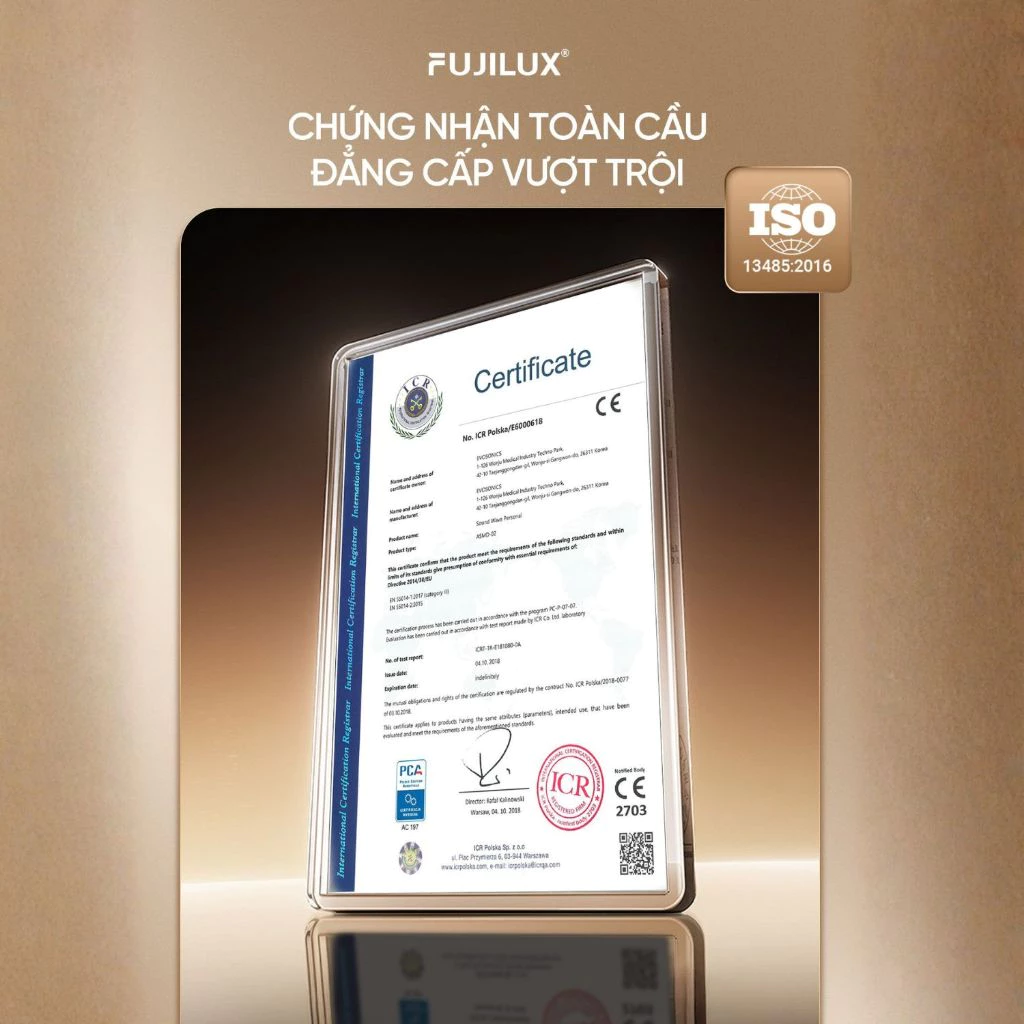 Máy Massage Trẻ Hoá Làn Da FUJILUX Sóng Âm 120 Nhịp/Phút – Nâng Cơ, Săn Chắc Da, 5 Đầu Thay Thế