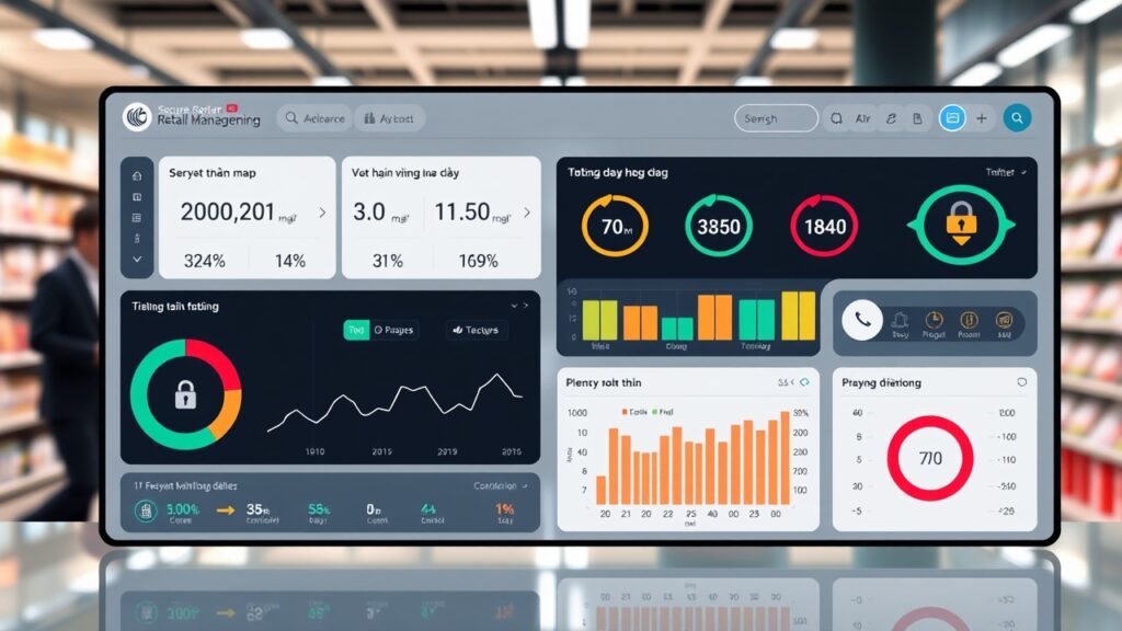 Giao diện bảo mật dữ liệu phần mềm bán hàng hiển thị mã hóa end-to-end, backup tự động và tuân thủ GDPR cho cửa hàng