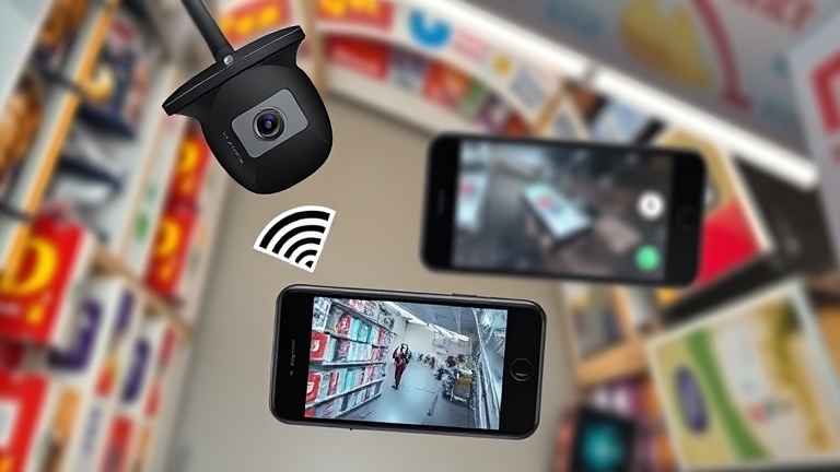 Camera mini giám sát giá rẻ kết nối wifi, hiển thị video realtime trên smartphone, phù hợp quản lý cửa hàng nhỏ.