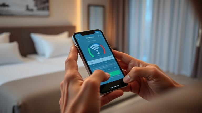 Kiểm tra an toàn phòng khách sạn bằng ứng dụng Wi-Fi Analyzer trên điện thoại thông minh để phát hiện camera ẩn