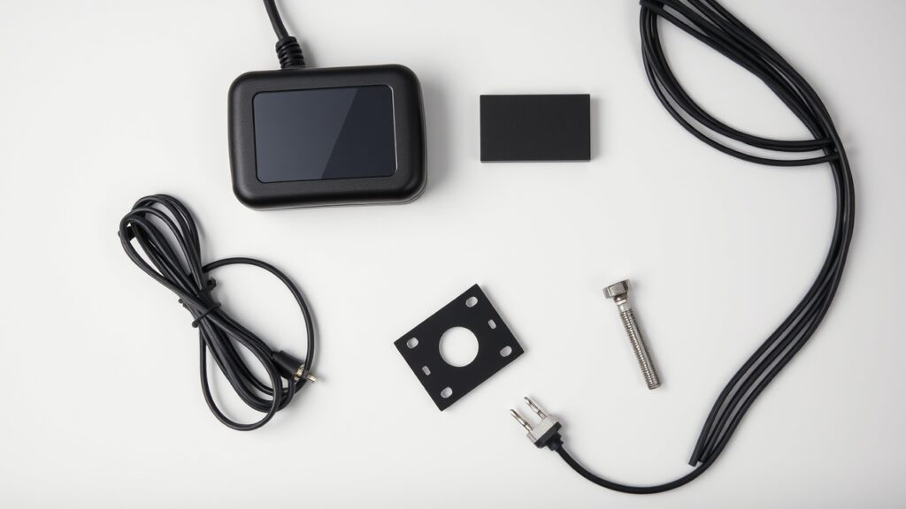 Thiết bị GPS tracker ô tô chuyên nghiệp kèm cáp điện, giá đỡ lắp đặt và dụng cụ cài đặt để lắp GPS ô tô đúng cách