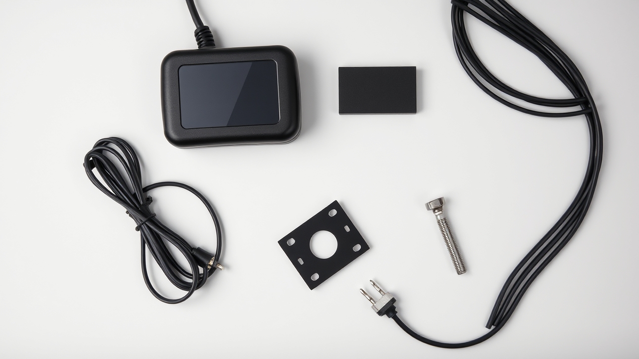 Thiết bị GPS tracker ô tô chuyên nghiệp kèm cáp điện, giá đỡ lắp đặt và dụng cụ cài đặt để lắp GPS ô tô đúng cách