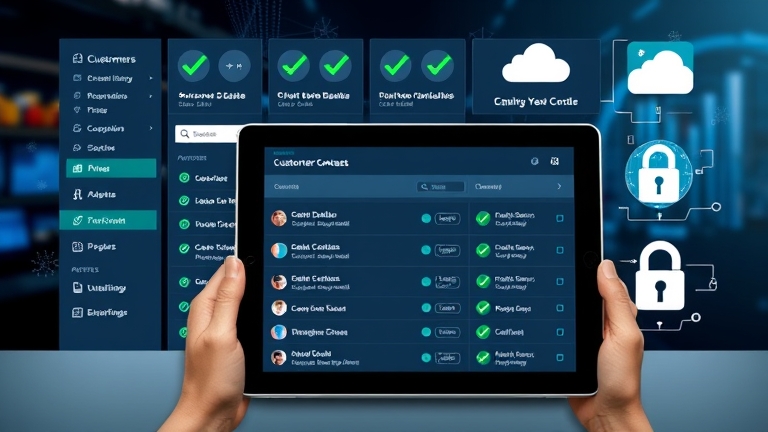 Giao diện Doscom CRM với kiểm soát quyền, lịch sử thay đổi, backup tự động, bảo vệ dữ liệu công tác an toàn