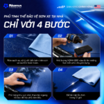 4 bước phủ tinh thể NOMA 880 tại nhà - rửa sạch, nhỏ dung dịch, phủ đều, để ổn định