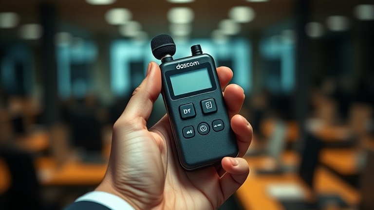 Máy ghi âm Doscom DR1: thiết bị chuyên dụng ghi âm tự động với tính năng Voice Activation, giải pháp bảo mật dữ liệu cao.