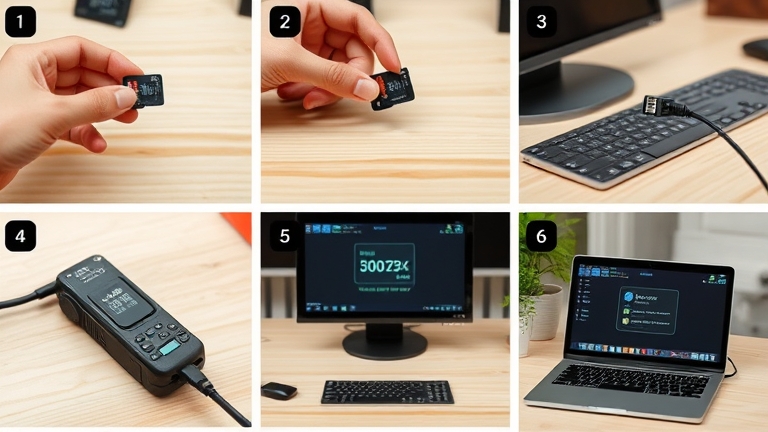 Quy trình thiết lập Doscom DR1: cắm thẻ microSD, kết nối USB, kiểm tra pin – hướng dẫn cấu hình máy ghi âm