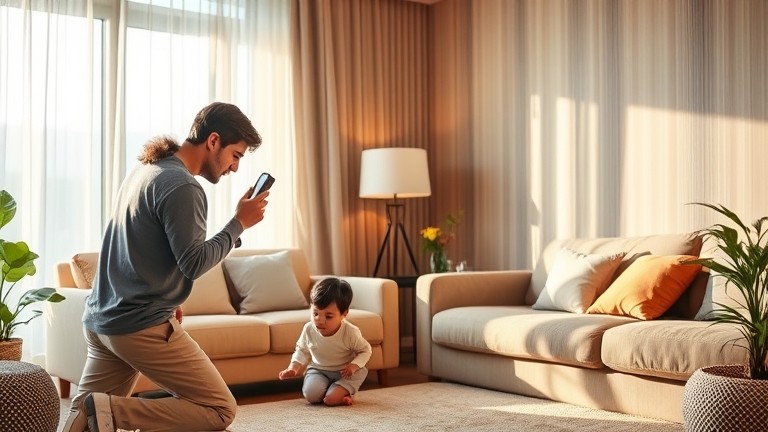 Gia đình sử dụng máy dò camera ẩn để kiểm tra an ninh phòng khách sạn và bảo vệ quyền riêng tư