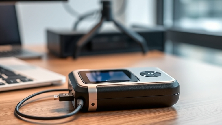 Máy dò camera ẩn thiết bị chuyên nghiệp với màn hình hiển thị và cáp sạc USB