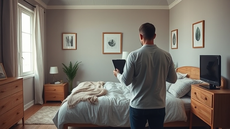 Chuẩn bị phòng ngủ an toàn trước khi sử dụng Doscom D1 quét phát hiện camera ẩn bằng cách tắt các thiết bị điện