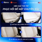 Hiệu quả trước sau khi vệ sinh dưỡng ghế da với NOMA 686 - sạch sâu, da mềm mại đàn hồi