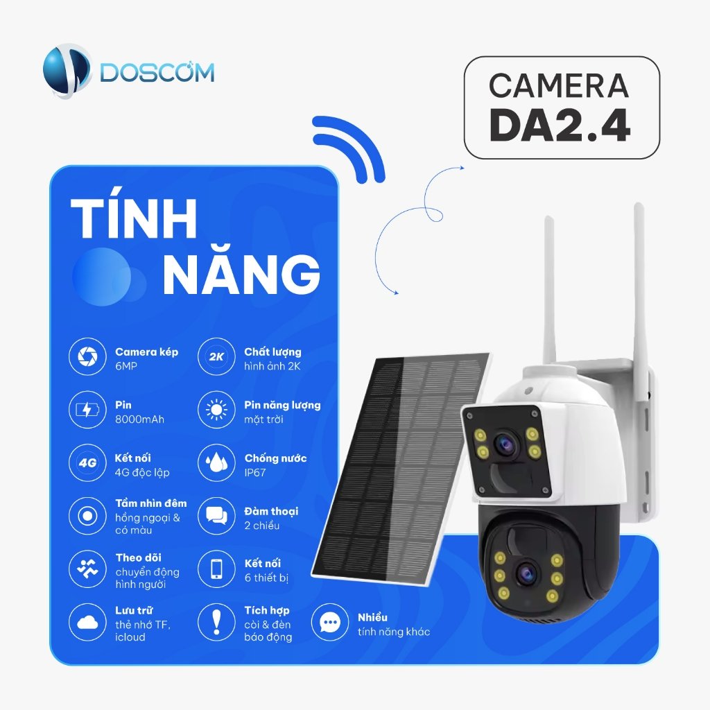 Tính năng camera 4G năng lượng mặt trời DA2.4