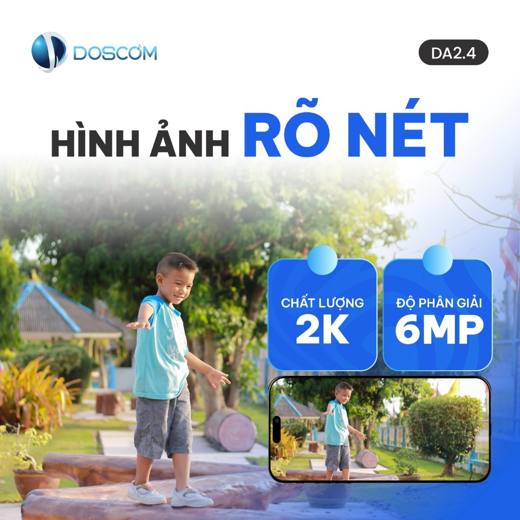 Hình ảnh rõ nét 2K từ camera 4G năng lượng mặt trời DA2.4