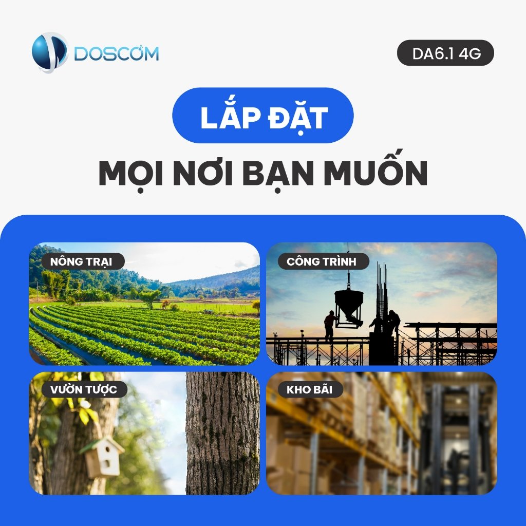 Lắp đặt camera 4G pin NLMT cho nông trại, công trình, kho bãi