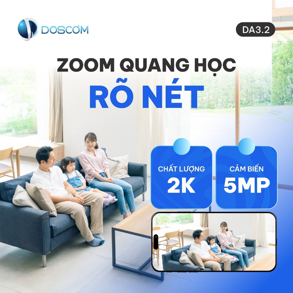 Camera DA3.2 zoom quang học 2K cảm biến 5MP rõ nét