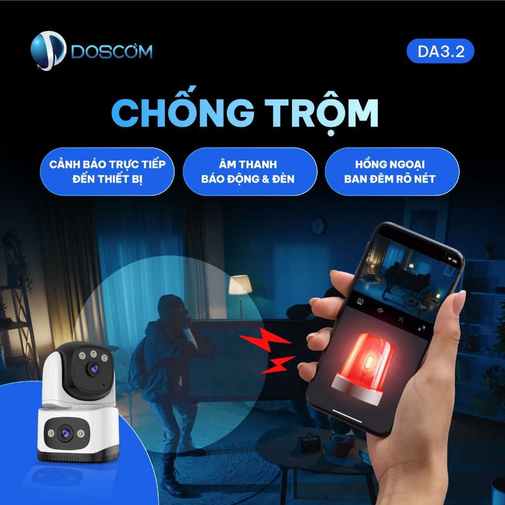 Camera DA3.2 chống trộm cảnh báo trực tiếp thiết bị