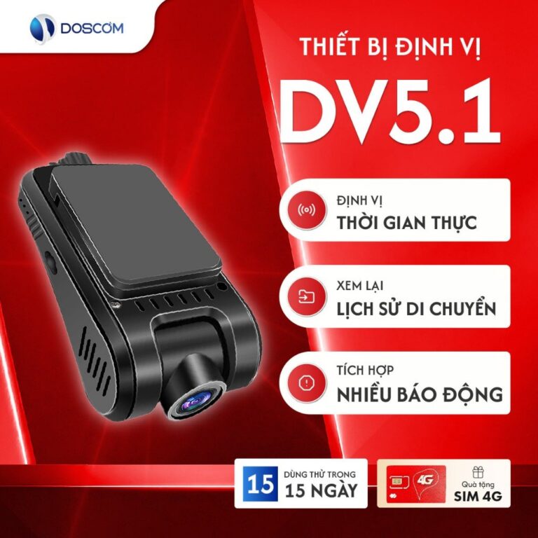 camera hành trình 4G định vị — Camera hành trình 4G định vị GPS DV5.1 Doscom