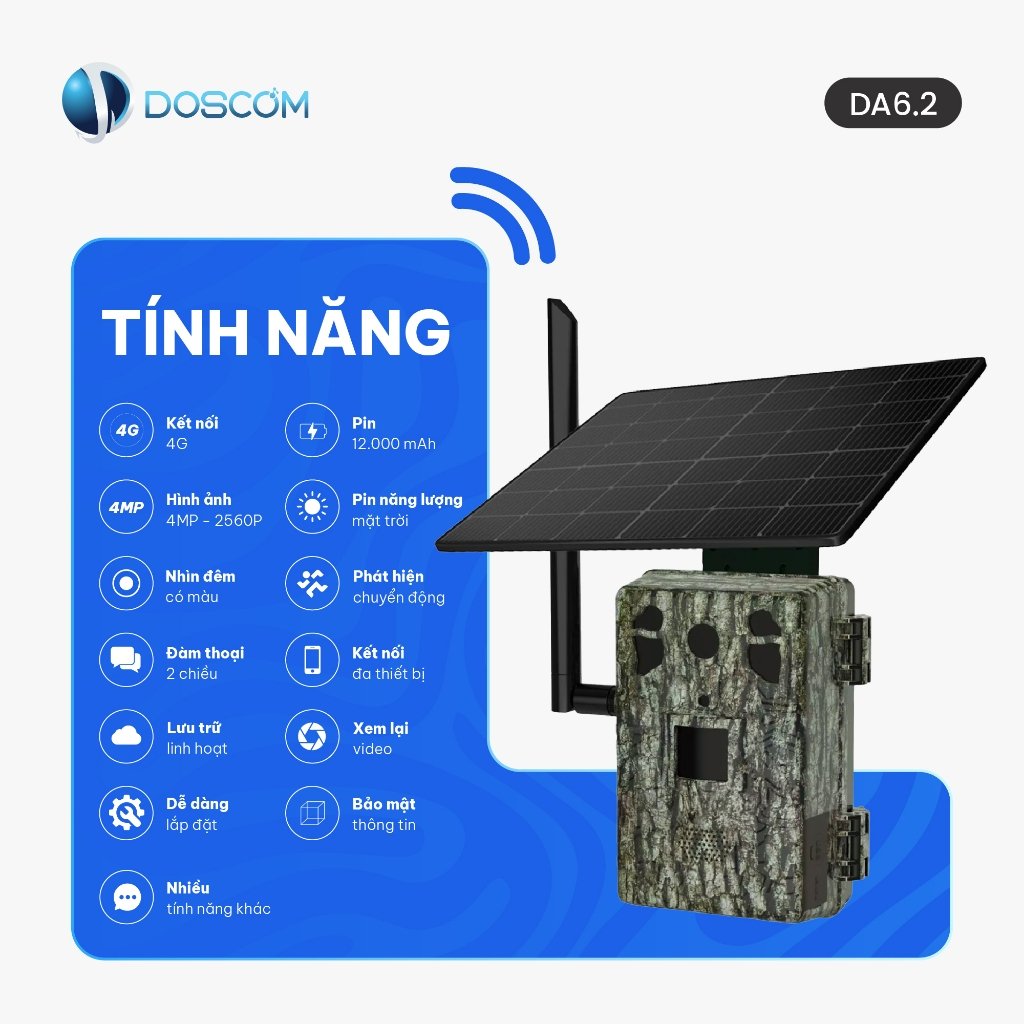 Tính năng camera DA6.2 kết nối 4G 4MP hình ảnh pin 12000 mAh