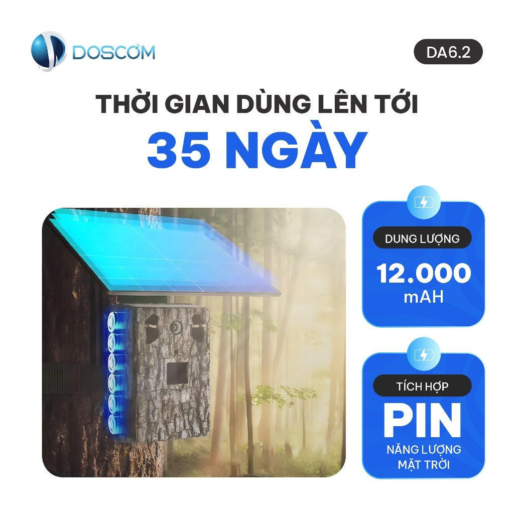 Thời gian dùng pin 35 ngày pin năng lượng mặt trời DA6.2