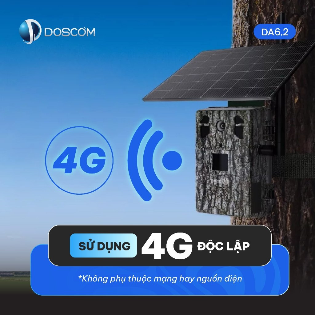 Kết nối 4G độc lập camera DA6.2 không cần điện lưới