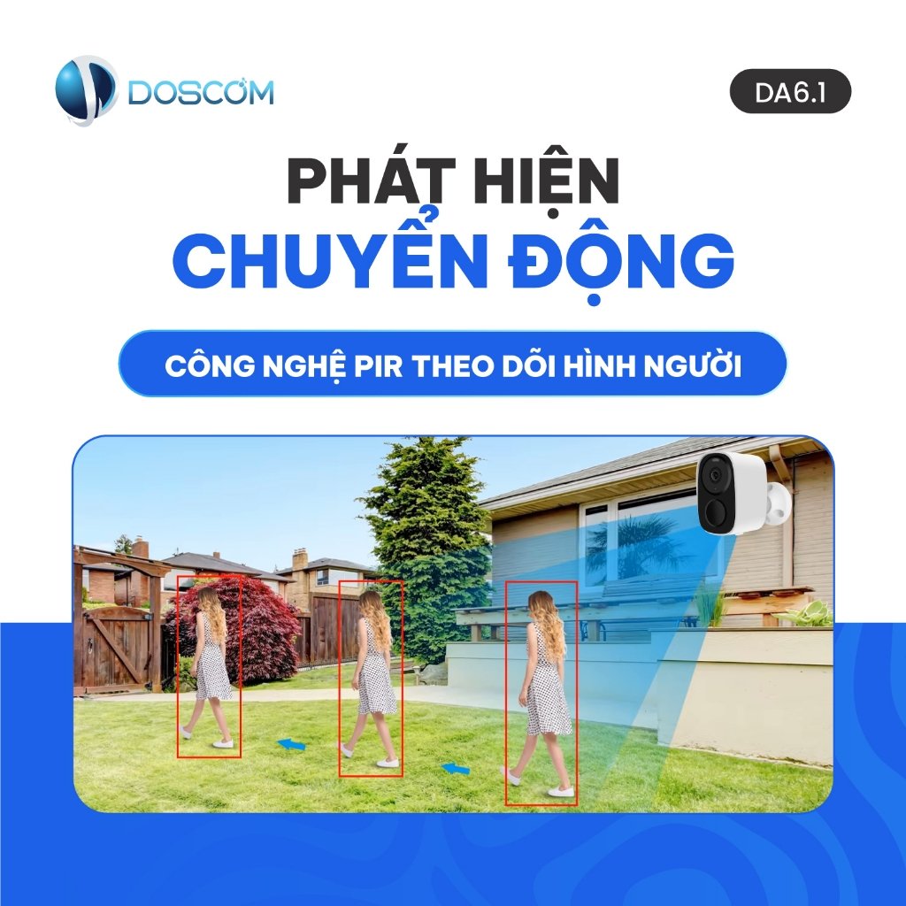 Phát hiện chuyển động PIR theo dõi hình người tự động camera DA6.1