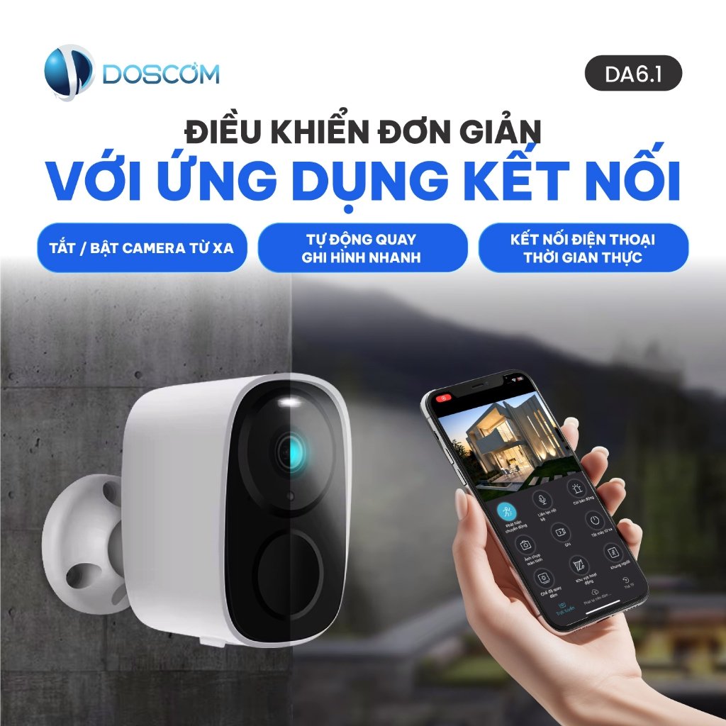 Tắt/bật camera, quay đêm và kết nối điện thoại thời gian thực DA6.1