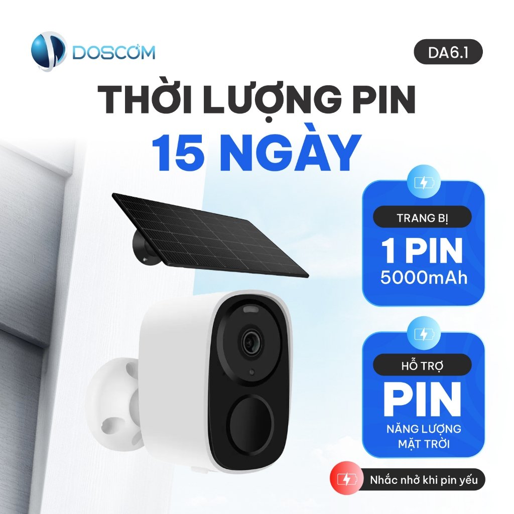 Thời lượng pin 15 ngày với sạc năng lượng mặt trời và pin 5000 mAh