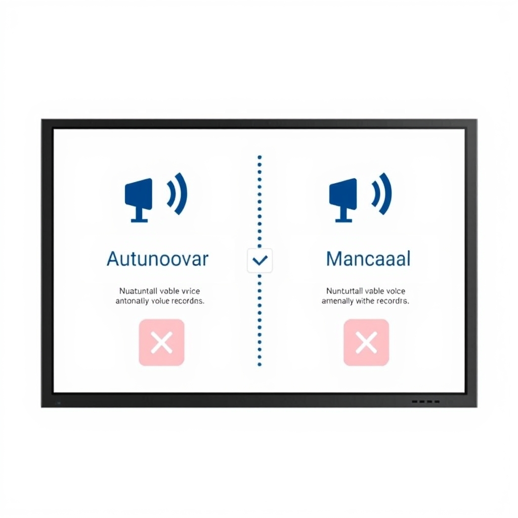 Bảng so sánh trực quan ghi âm tự động Voice Activation và ghi âm thủ công, thể hiện các ưu nhược điểm từng phương pháp