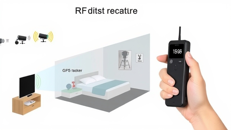 Sơ đồ nguyên lý hoạt động máy dò sóng điện từ phát hiện thiết bị ghi âm camera ẩn phi tuyến tính