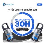 Thời lượng ghi âm dài 30 giờ liên tục của móc khóa DR1