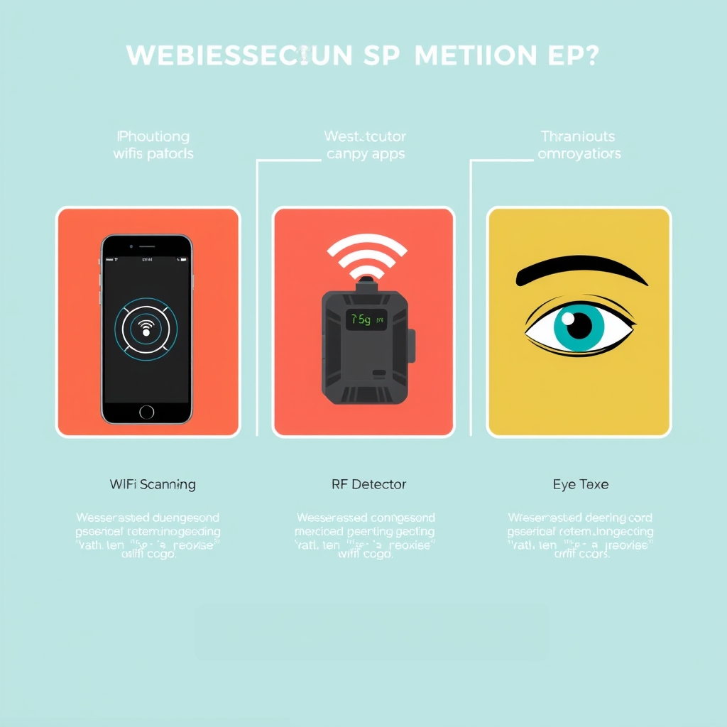 So sánh các phương pháp phát hiện camera ẩn: RF detector, app WiFi, quan sát mắt thường