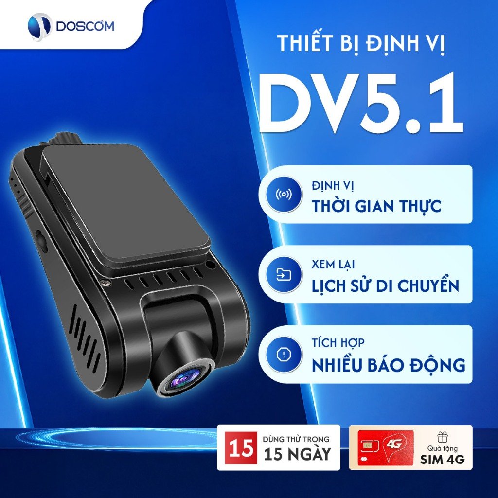 camera hành trình 4G định vị GPS — Camera hành trình 4G định vị GPS DV5.1 Doscom