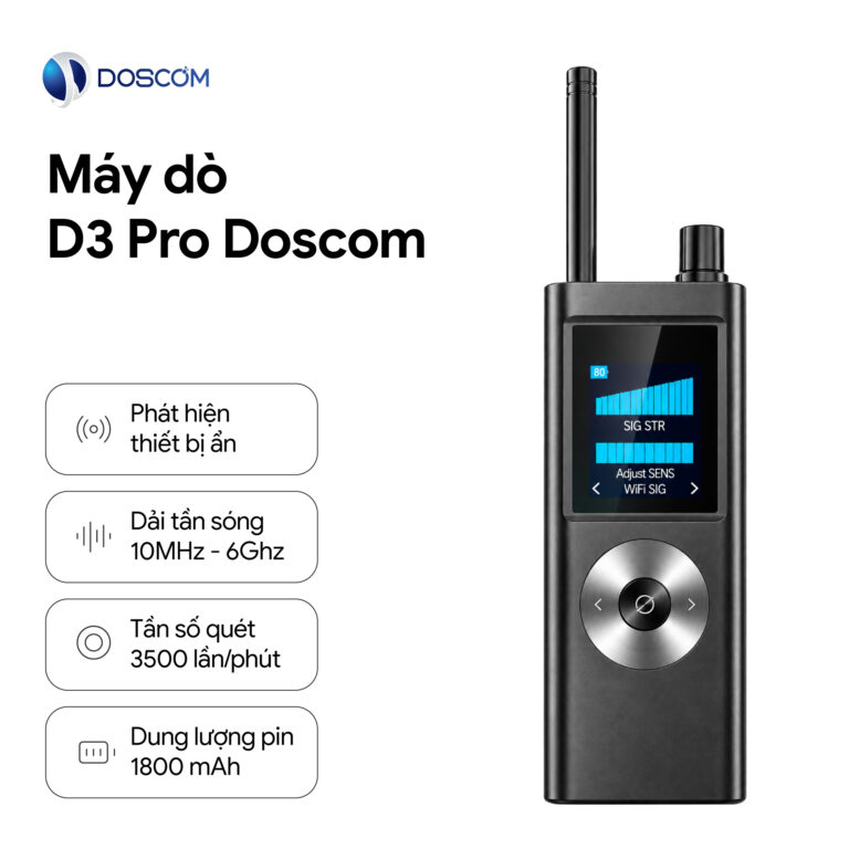 Máy dò đa năng D3 Pro Doscom dải tần 10MHz – 6GHz, pin 1800mAh