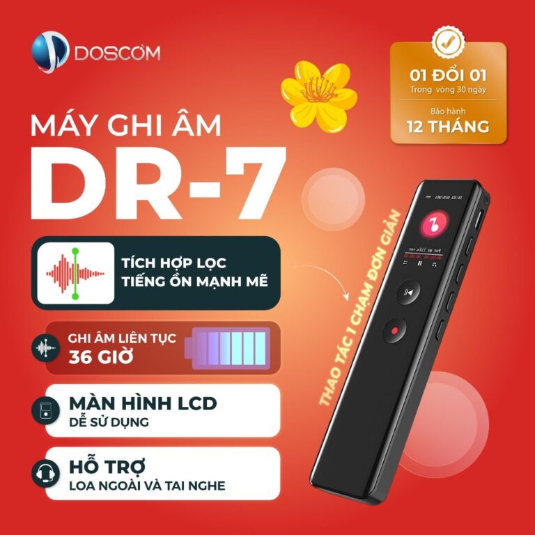 máy ghi âm nhỏ gọn — Máy ghi âm nhỏ gọn DR7 Pro với tích hợp lọc tiếng ồn mạnh mẽ