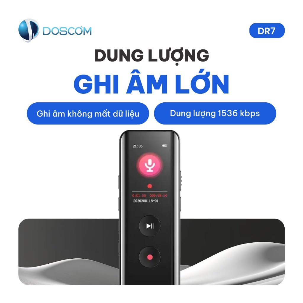 Dung lượng ghi âm lớn 1536 kbps không mất dữ liệu