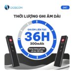 Thời lượng pin 36 giờ với dung lượng ghi âm tối đa 130 giờ