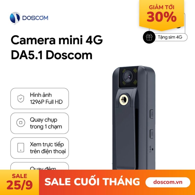 CAMERA 4G DA5.1 DOSCOM - CAM MINI 4G, GÓC QUAY SIÊU RỘNG, HỖ TRỢ TẦM NHÌN ĐÊM