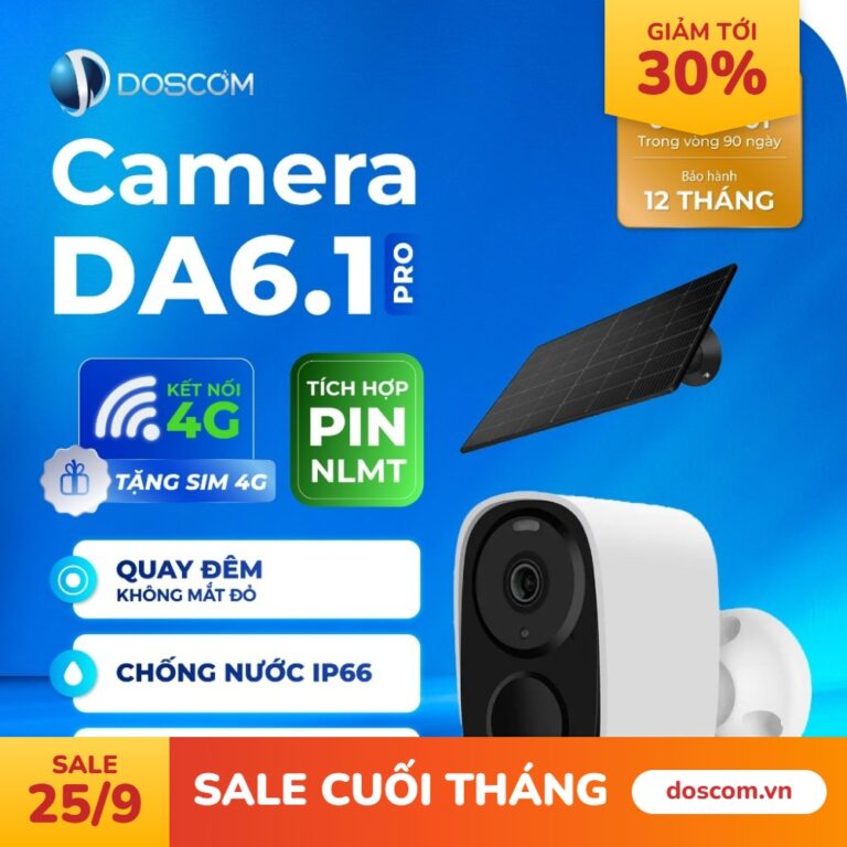 Camera 4G Ngoài Trời DA6.1 DOSCOM Sử Dụng Pin Năng Lượng Mặt Trời