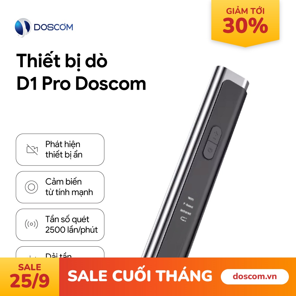THIẾT BỊ DÒ D1 PRO DOSCOM - DÒ MÁY NGHE LÉN, ĐỊNH VỊ, CAMERA ẨN, ... CÔNG NGHỆ MỚI KHÔNG DÂY