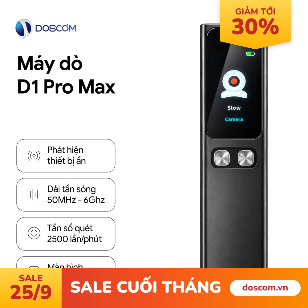THIẾT BỊ DÒ D1 PROMAX DOSCOM - DÒ CHUYÊN DỤNG THIẾT BỊ GHI ÂM, MÁY NGHE LÉN, CAMERA ẨN