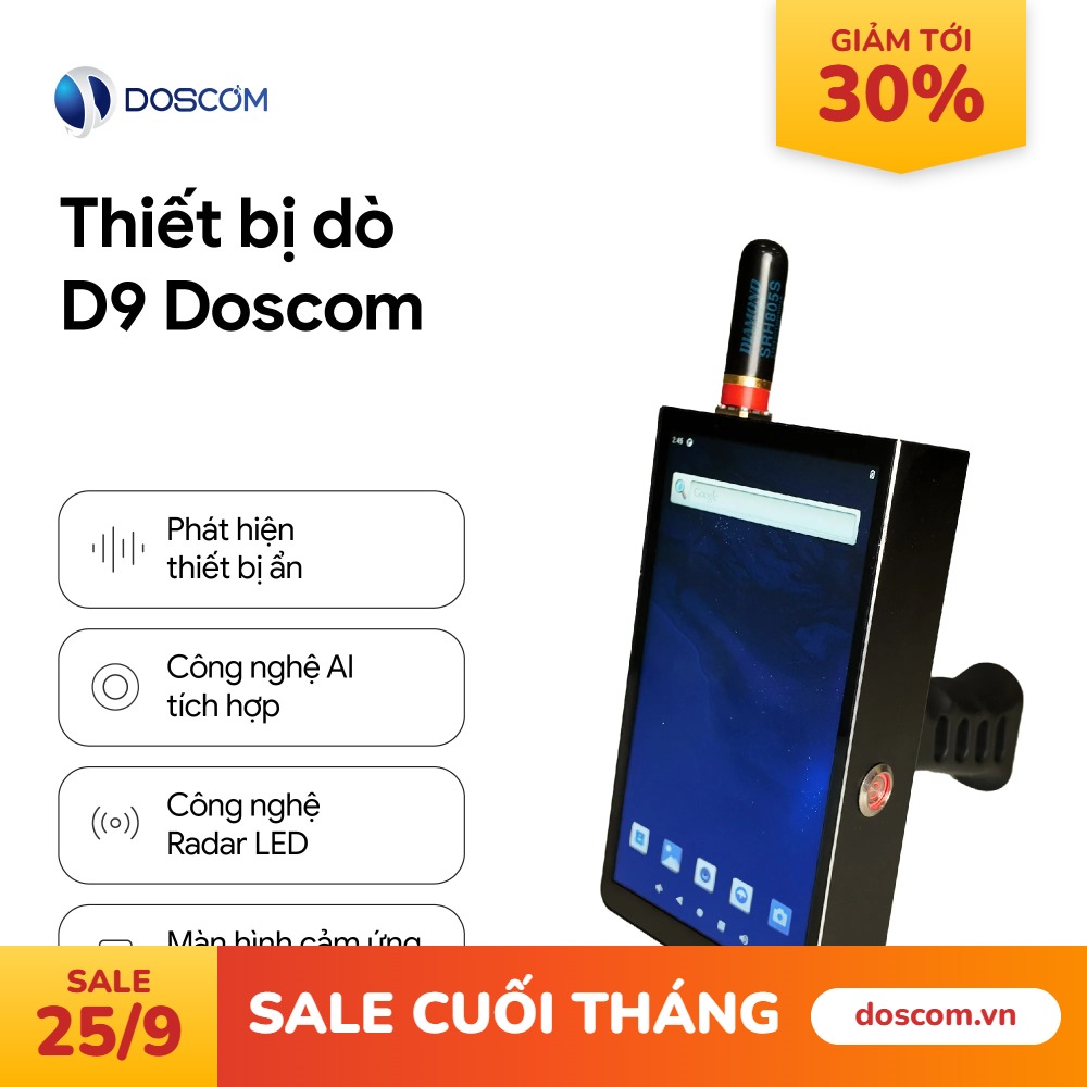 THIẾT BỊ DÒ D9 DOSCOM – CÔNG NGHỆ RADAR LASER AI PHÁT HIỆN CAMERA ẨN