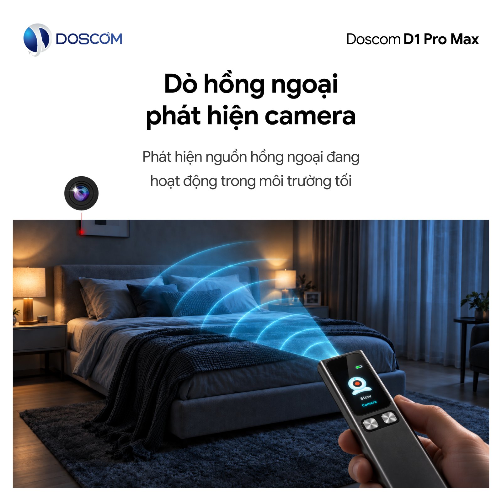 Đèn dò hồng ngoại phát hiện camera ẩn qua cảm biến hồng ngoại