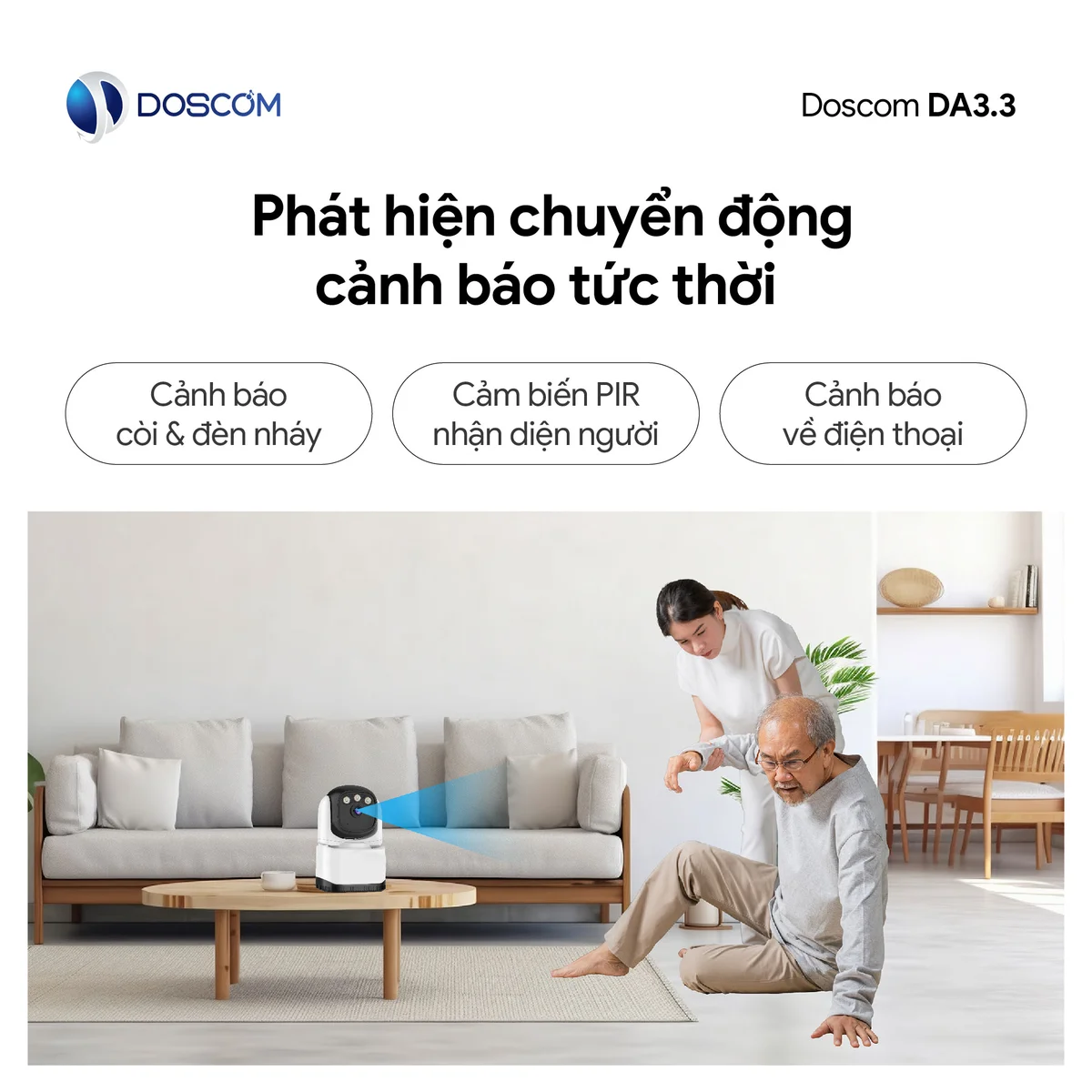 Camera DA3.3 cảm biến PIR phát hiện chuyển động