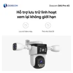 Camera 4G DA3 Pro DOSCOM - lưu trữ đám mây, thẻ nhớ 256GB