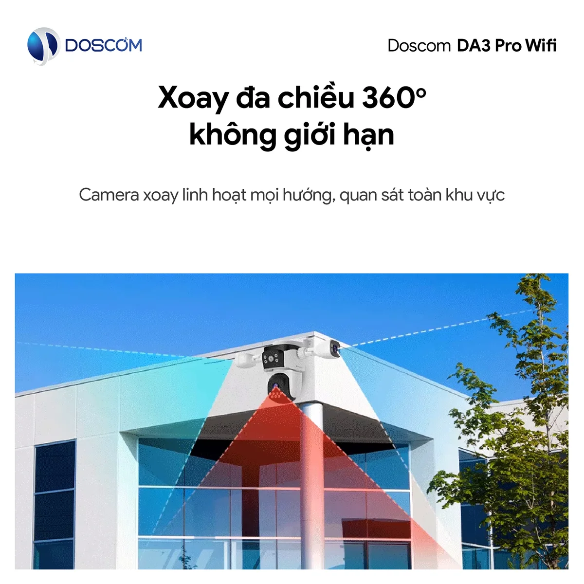 Camera Wifi DA3 Pro DOSCOM - xoay đa chiều 360 độ