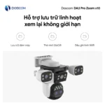 Camera Wifi DA3 Pro Zoom x10 DOSCOM - lưu trữ đám mây, thẻ nhớ 256GB, đầu ghi NVR