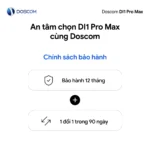 Chính sách bảo hành DI1 Pro Max