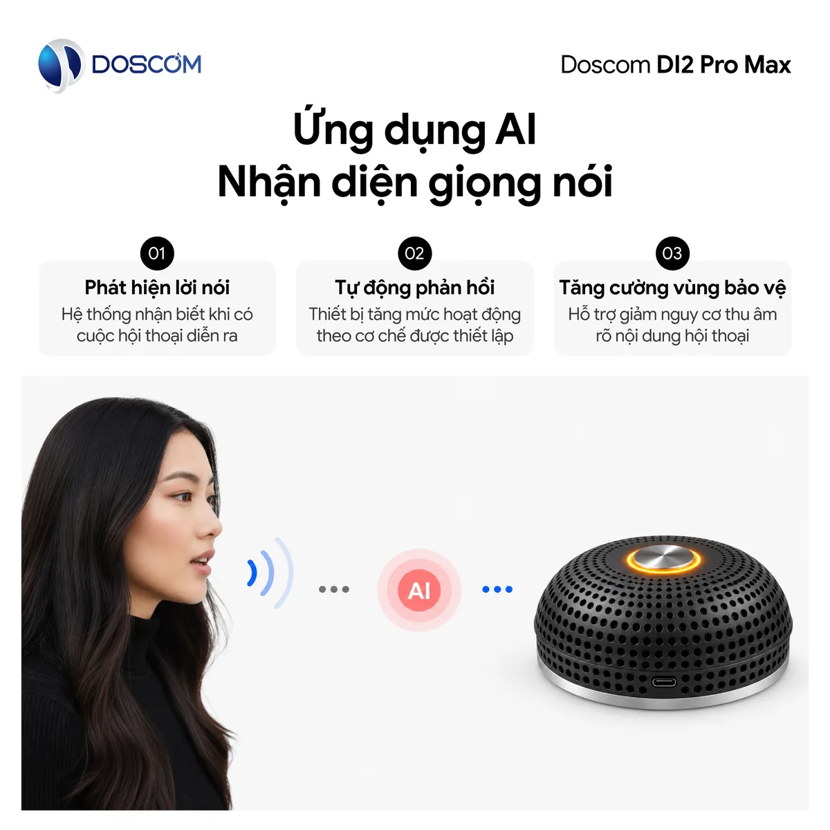 Ứng dụng AI nhận diện giọng nói trên DI2 Pro Max