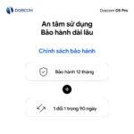 Chính sách bảo hành máy dò Doscom: bảo hành 12 tháng, 1 đổi 1 trong 90 ngày