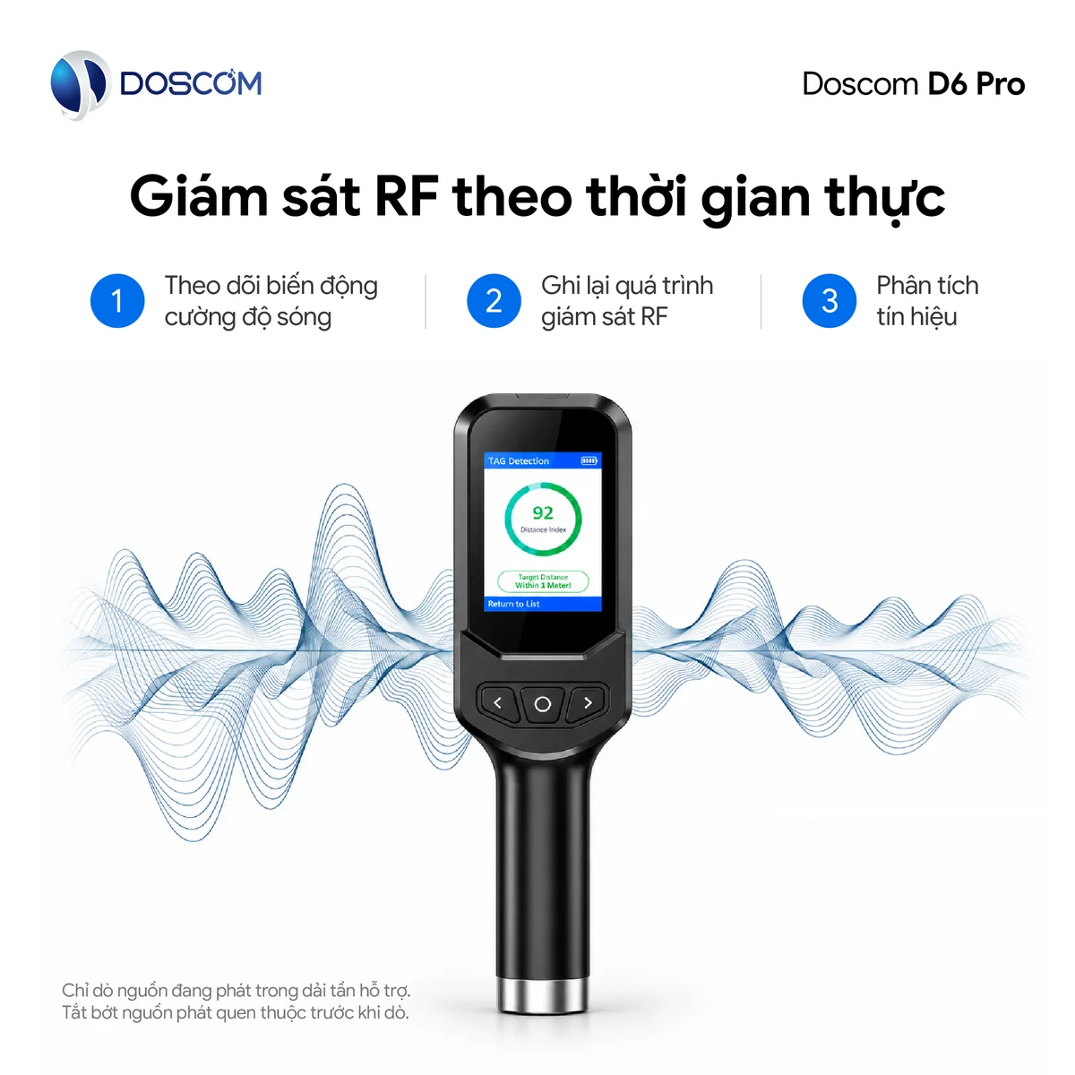 Máy dò D6 Pro giám sát RF theo thời gian thực