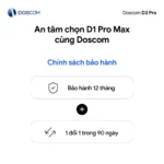 Chính sách bảo hành máy dò Doscom: bảo hành 12 tháng, 1 đổi 1 trong 90 ngày